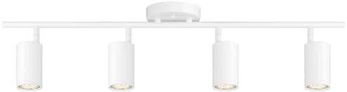 Pro Track 4-Light Heads Dimmable Track Lighting Kit GU10 White Ceiling