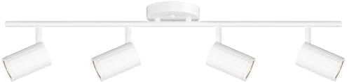Pro Track 4-Light Heads Dimmable Track Lighting Kit GU10 White Ceiling