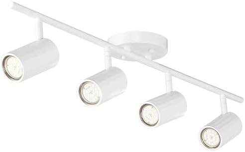 Pro Track 4-Light Heads Dimmable Track Lighting Kit GU10 White Ceiling
