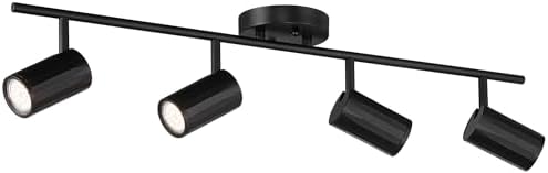 Pro Track 4-light adjustable GU10 LED Ceiling Light Kit Dimmable Black Metal