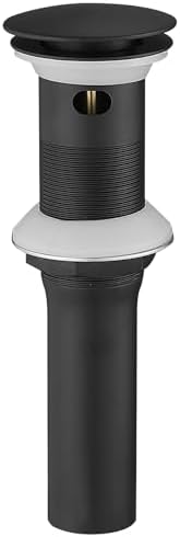 Homevacious Matte Black Sink Drain Pop Up with Overflow