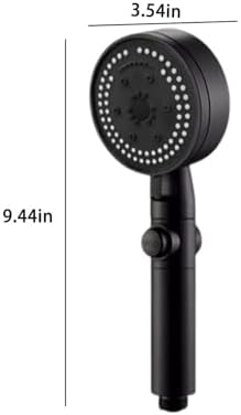 8 Function Handheld Shower Head with Great Pressure and Water Saving Black