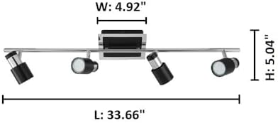 EGLO Lighting Davida-2 4-Light Track Light Matte Black and Chrome Finish