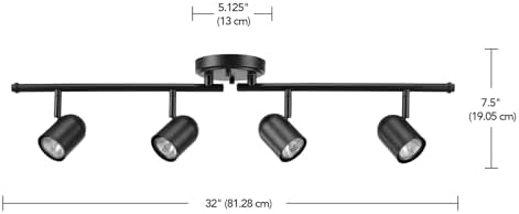 Globe Electric Roland 4-Light Foldable Track Lighting Matte Black