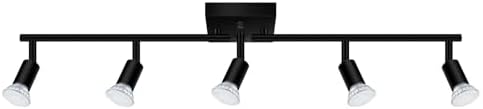 5 Light Directional Ceiling Track Lighting Fixtures Adjustable Matte Black Kitchen Ceiling Lights