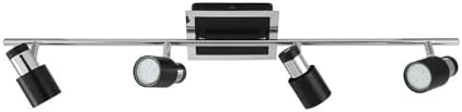 EGLO Lighting Davida-2 4-Light Track Light Matte Black and Chrome Finish