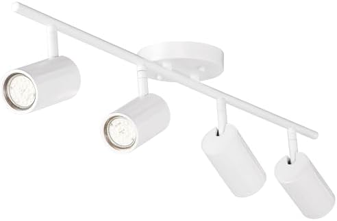 Pro Track 4-Light Heads Dimmable Track Lighting Kit GU10 White Ceiling