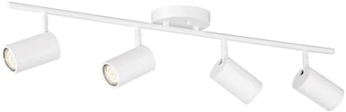 Pro Track 4-Light Heads Dimmable Track Lighting Kit GU10 White Ceiling
