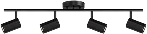 Pro Track 4-light adjustable GU10 LED Ceiling Light Kit Dimmable Black Metal