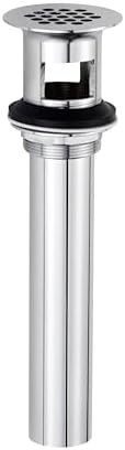 ZM Grid Drain Strainer Assembly with Overflow for Bathroom Sink Chrome Finish