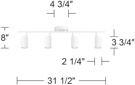 Pro Track 4-Light Heads Dimmable Track Lighting Kit GU10 White Ceiling