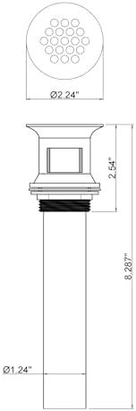 ZM Grid Drain Strainer Assembly with Overflow for Bathroom Sink Chrome Finish