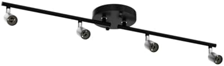 HURYEE Track Lighting Kit 4 Head Foldable Ceiling Spot Light with GU10 Socket