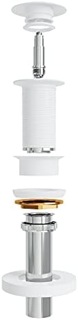VIGO 275 Inch Diameter Matte White Vessel Sink Pop Up Drain