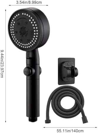 Handheld Shower Head with 8 Spray Modes and Hose Bracket