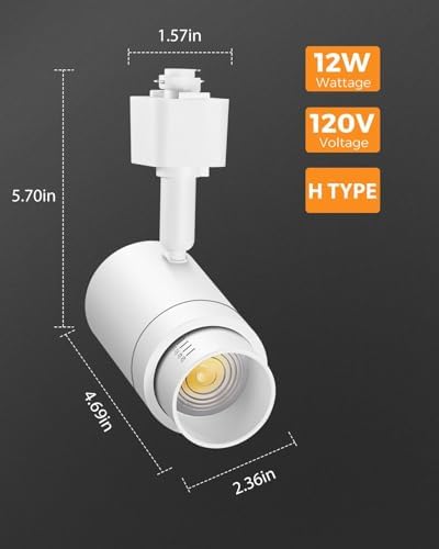 TuyuBEE Zoomable Plug-in Track Lighting Kit with 8-Light 66FT LED Track