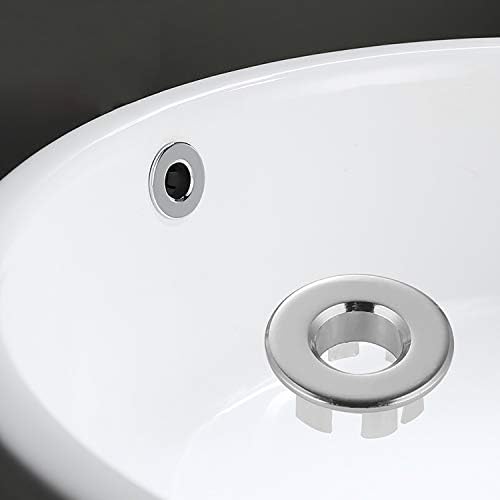 Sink Basin Trim Overflow Cover for Chrome Sink Drains with Adjustable Overflow