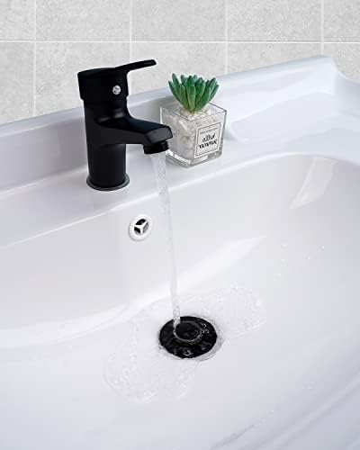 Hibbent 2 Pack All Metal Universal Sink Stopper Matte Black
