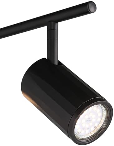 Pro Track 4-light adjustable GU10 LED Ceiling Light Kit Dimmable Black Metal