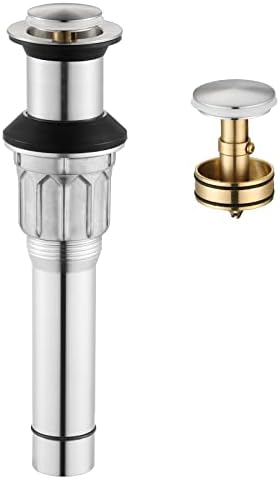PARLOSBathroom Sink Drain Solid Metal Anti-Clog in Brushed Nickel No Overflow