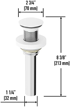 VIGO 275 Inch Diameter Matte White Vessel Sink Pop Up Drain