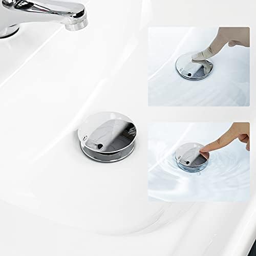 Premium Brass Sink Drain Stopper Chrome Finish No Overflow Easy to Install