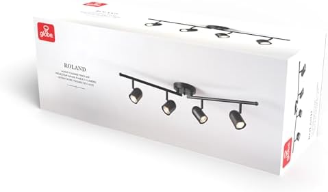 Globe Electric Roland 4-Light Foldable Track Lighting Matte Black