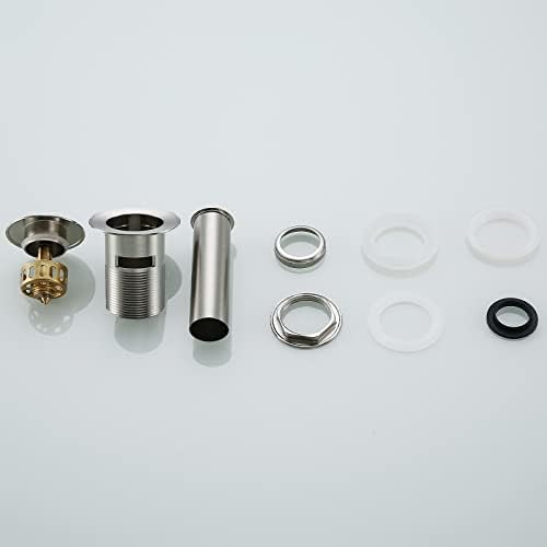 1 14 Brushed Nickel Sink Drain with Brass Strainer Basket