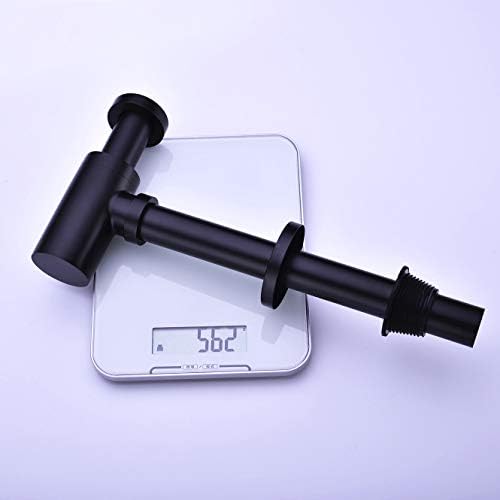 GORDEE Matte Black Brass P-Trap Sink Drain