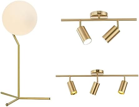 Modern Gold Ceiling Lighting Kit Mid-Century Lighting with Glass Globes