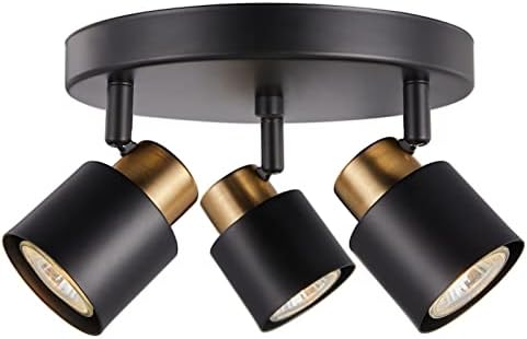 Trendy 3-Track Lighting Kit Matt Black Brass Ceiling Spotlight