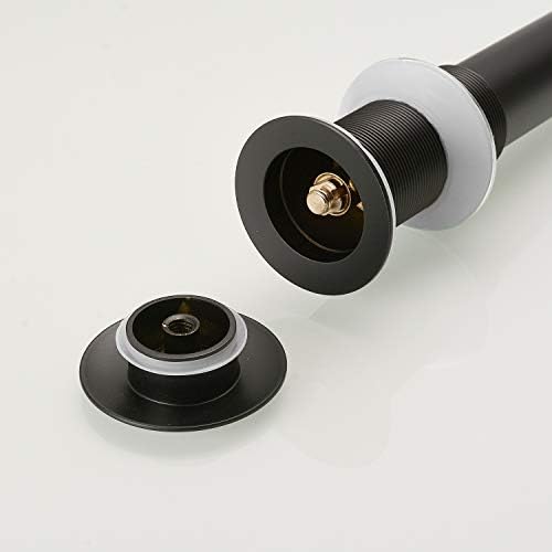 Matte Black Faucet Vessel Sink Stopper - No Overflow Push Seal Design