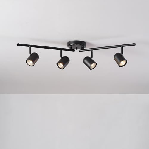 Globe Electric Roland 4-Light Foldable Track Lighting Matte Black