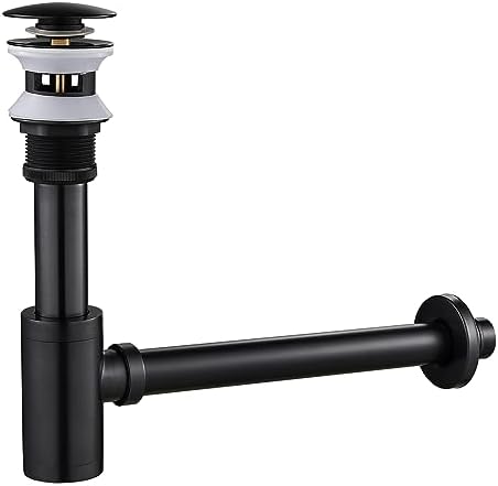 TSIBOMU Bathroom Sink P-Trap Drain Kit with Overflow and Pop Up Stopper