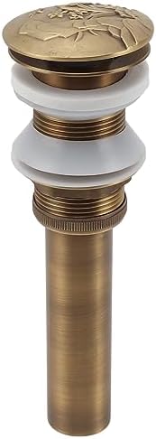 FLEXMAN - antic copper bathroom sink drain with one-touch overflow stopper
