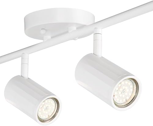 Pro Track 4-Light Heads Dimmable Track Lighting Kit GU10 White Ceiling