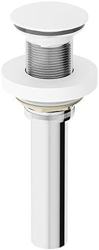 VIGO 275 Inch Diameter Matte White Vessel Sink Pop Up Drain