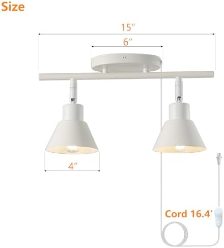 2 Light Plug in Track Lighting Kit with Timer and Dimmer