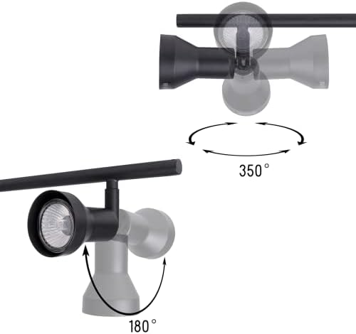 Mirrea Complete Track Lighting Kit with Adjustable Heads for Ceiling