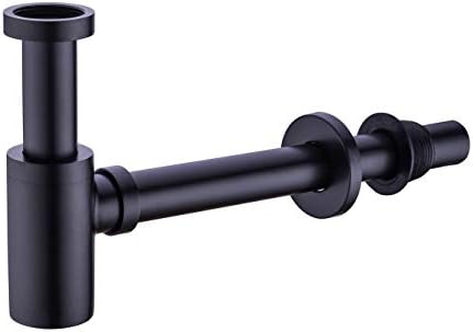 GORDEE Matte Black Brass P-Trap Sink Drain