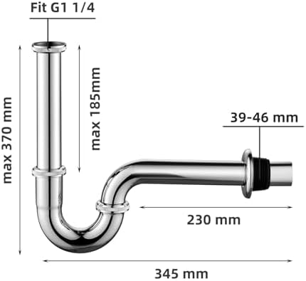 Premium Thickened Brass P-Trap for 1 14 Sink Chrome