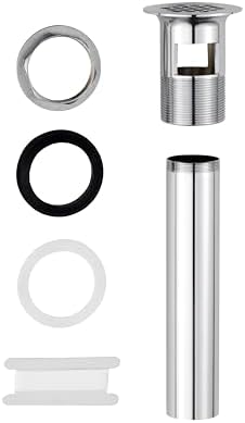 ZM Grid Drain Strainer Assembly with Overflow for Bathroom Sink Chrome Finish
