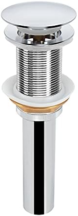 Premium Brass Sink Drain Stopper Chrome Finish No Overflow Easy to Install