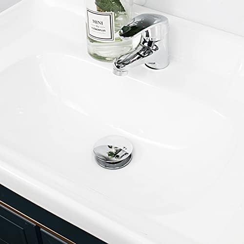 Premium Brass Sink Drain Stopper Chrome Finish No Overflow Easy to Install