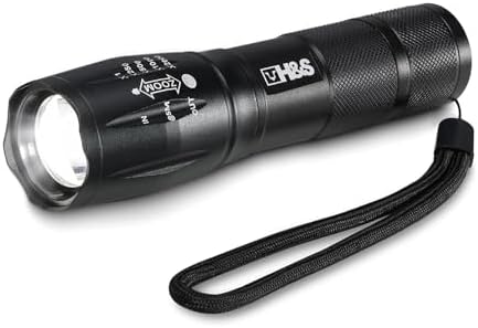 HS T6 LED Flashlight - 5 Modes Waterproof 3 AAA Batteries Included