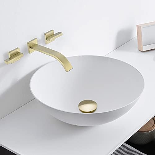 TRUSTMI Brass Pop-Up Sink Drainer Stopper Overflow Prevention Brass Finish
