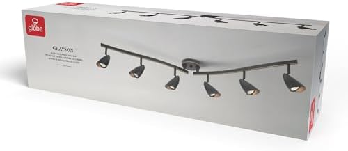 Globe Electric 59376 Grayson 6 Light Adjustable S Shape Track Lighting