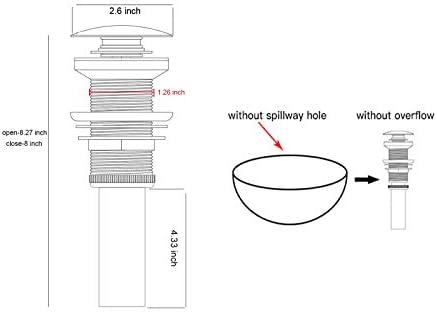 No Overflow Sink Drain for Bathroom Faucet 1 34-inch Durable Design