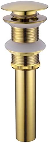 TRUSTMI Brass Pop-Up Sink Drainer Stopper Overflow Prevention Brass Finish