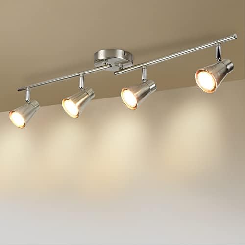 DLLT 4-Light LED Track Lighting Kit with Brushed Nickel Finish